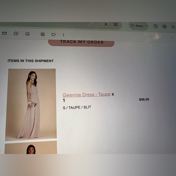 Birdy grey bridesmaid dress gwennie taupe size small worn 1 time and dry cleaned - Picture 5 of 5